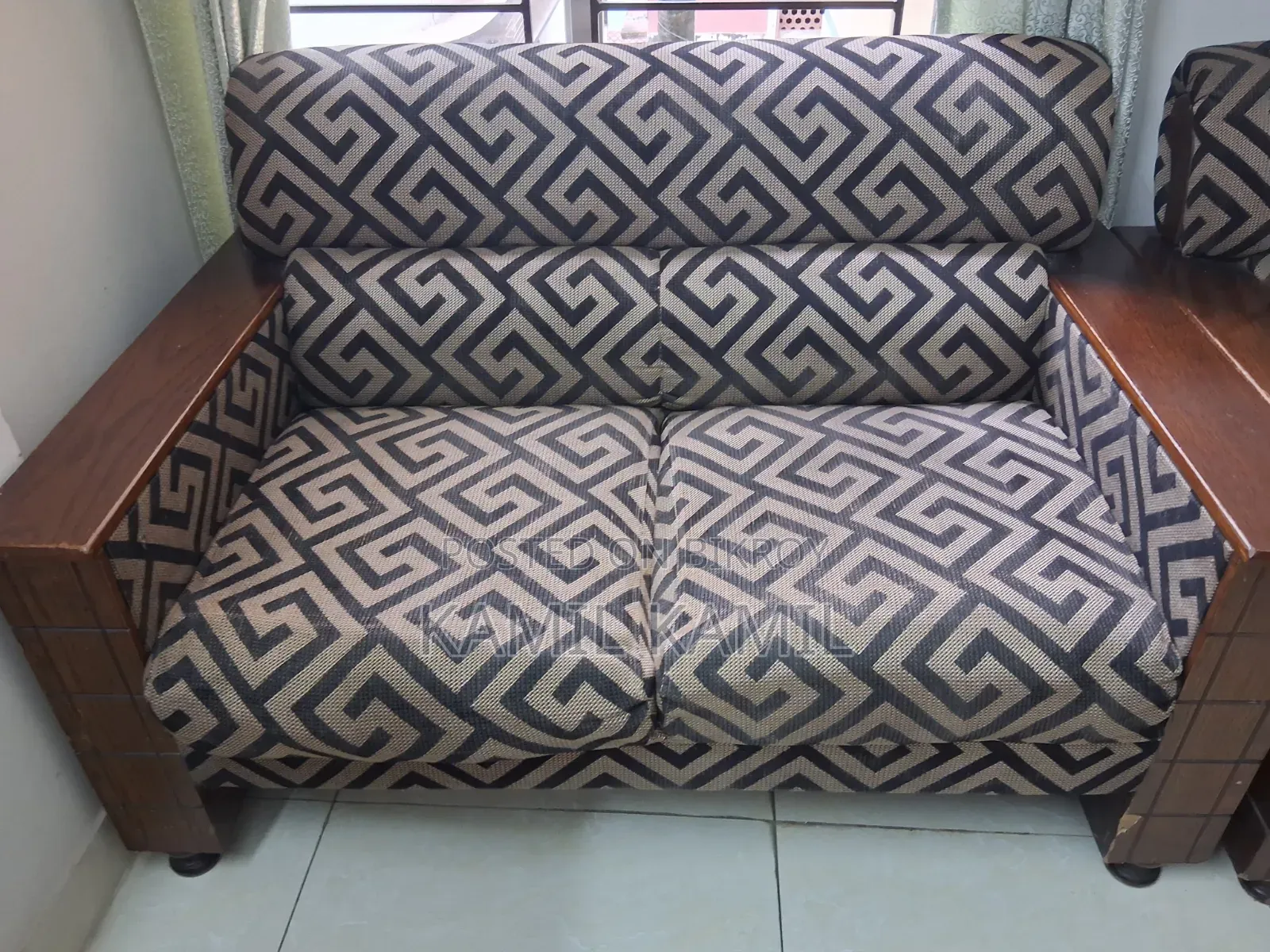 Wooden and Foam Sofa