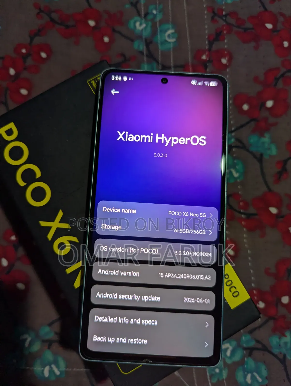 Xiaomi Poco X6 Pro ২৫৬ জিবি নীল