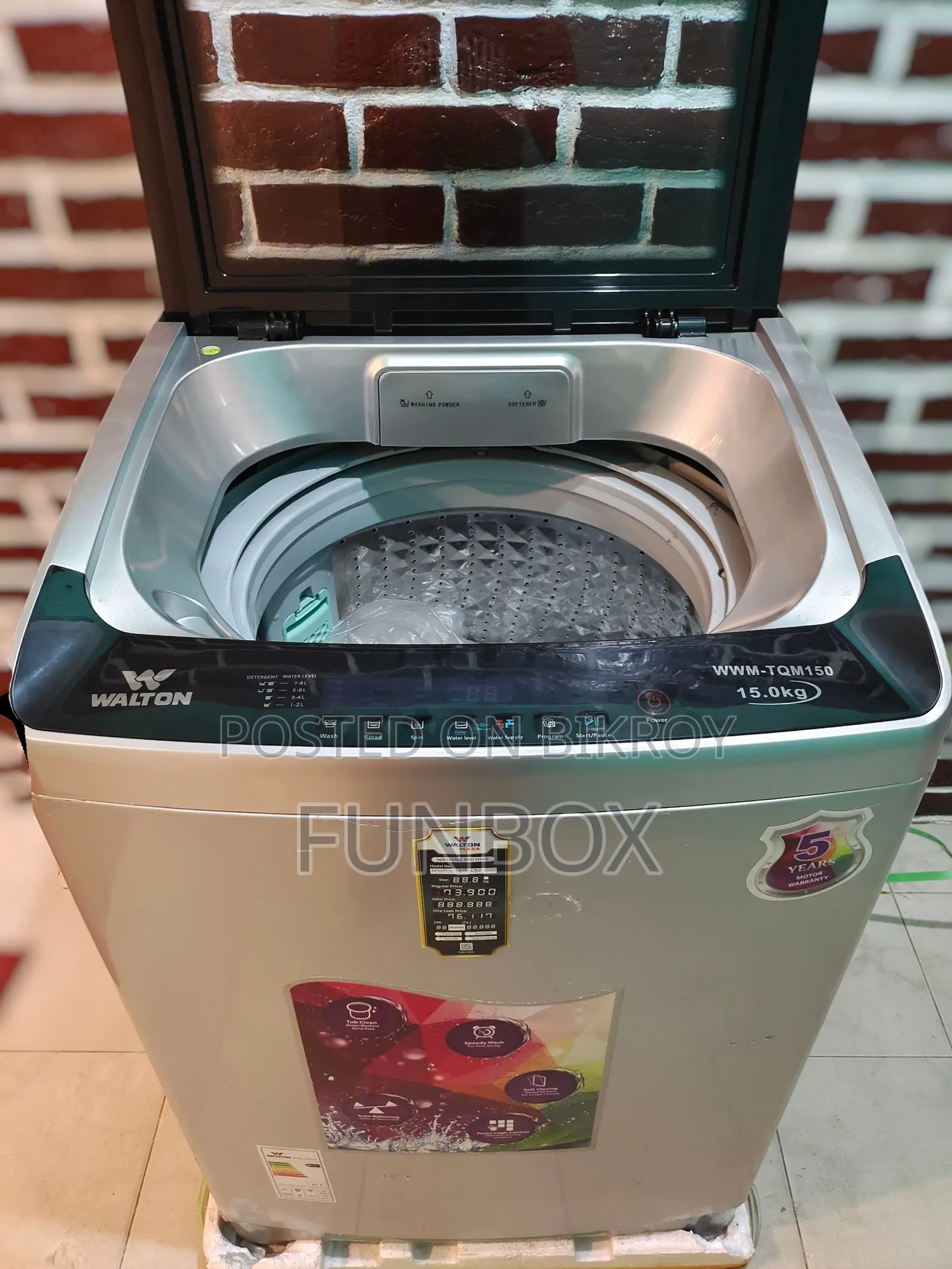 New Walton 15kg Full Auto Washing Machine 30% Off WWM-Tqm150