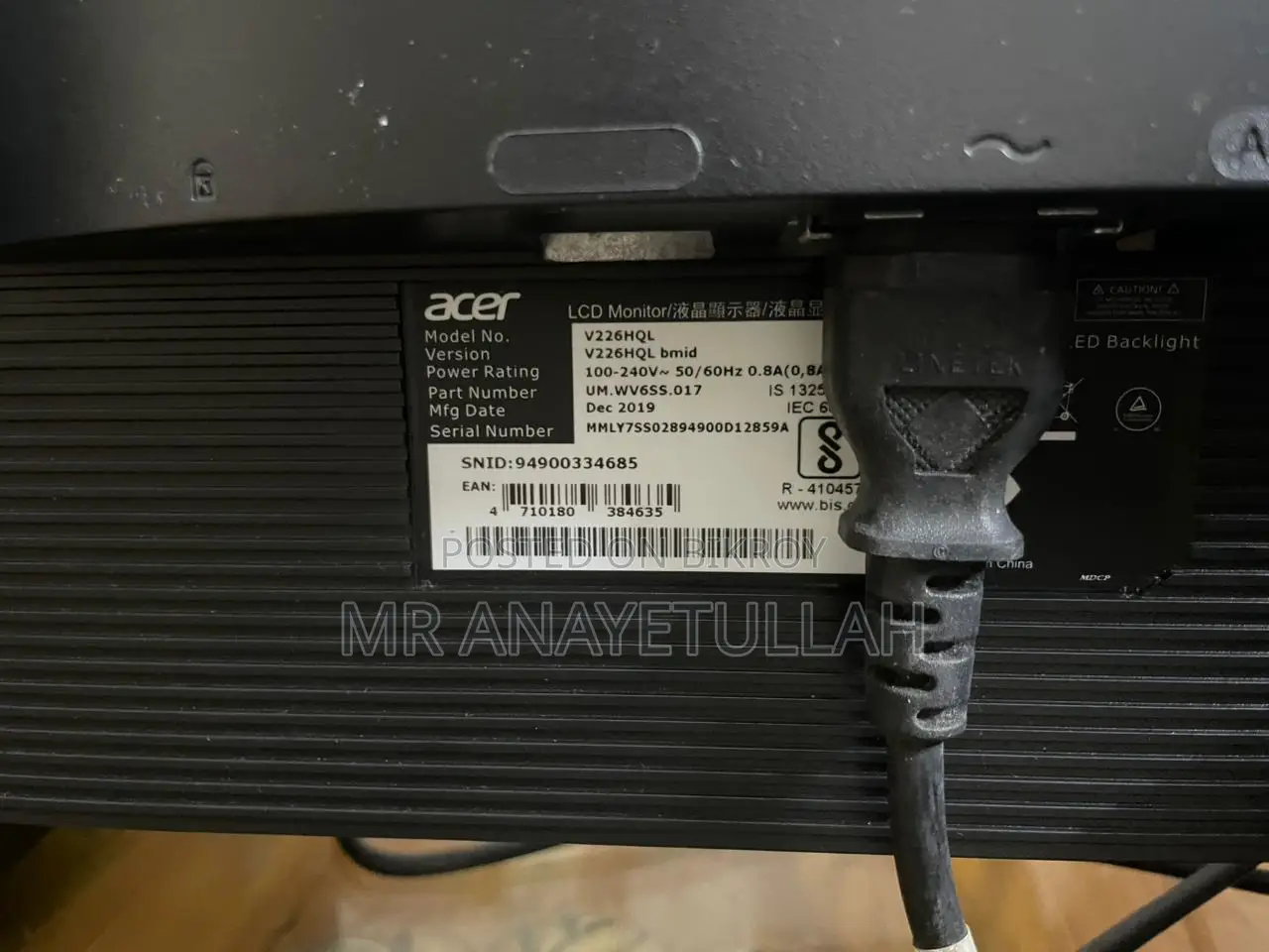Acer V226HQL 21.5" Full HD LED Monitor