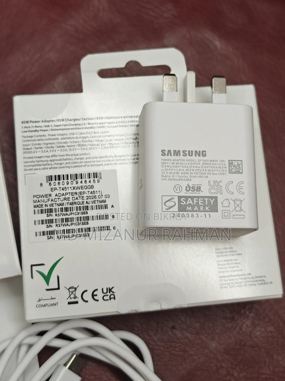 Samsung 45w Original Charger NFC&2.0