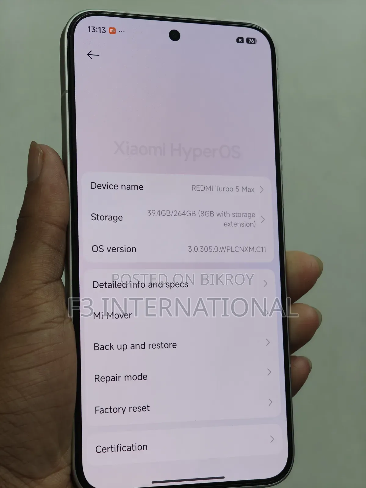 Xiaomi Redmi Turbo 5 Max 256 GB White