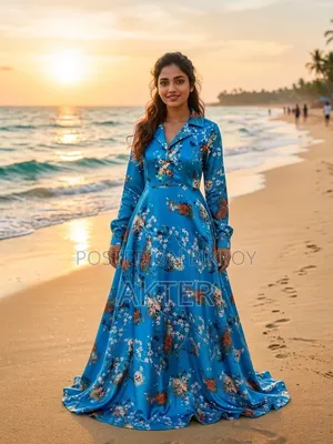 স্কাই ব্লু গাউন সেল করা হবে। বডি ফ্রি সাইজ। লং পা পর্যন্ত