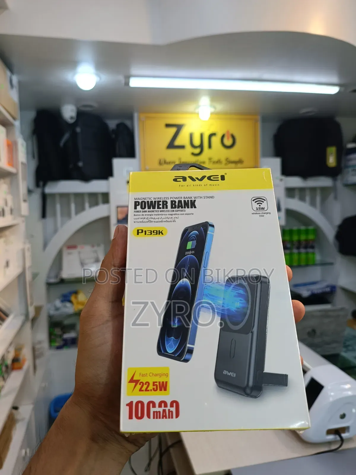 Awei P139K 10000mAh 22.5W Magnetic Wireless Power Bank