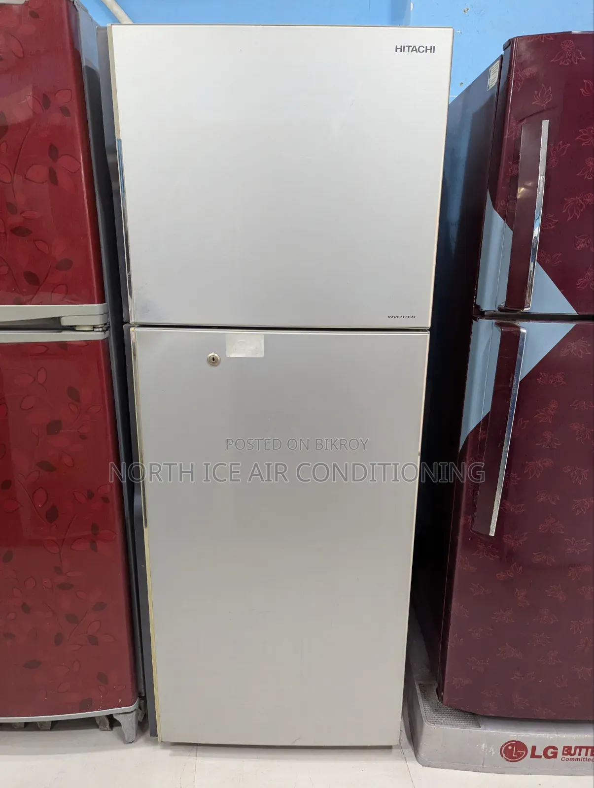 Hitaci Silver Colour Non Frost Inverter Fridge 275 Ltr.