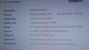 Desktop Computer Dell 4GB Intel Core i3 HDD+SSD 1T
