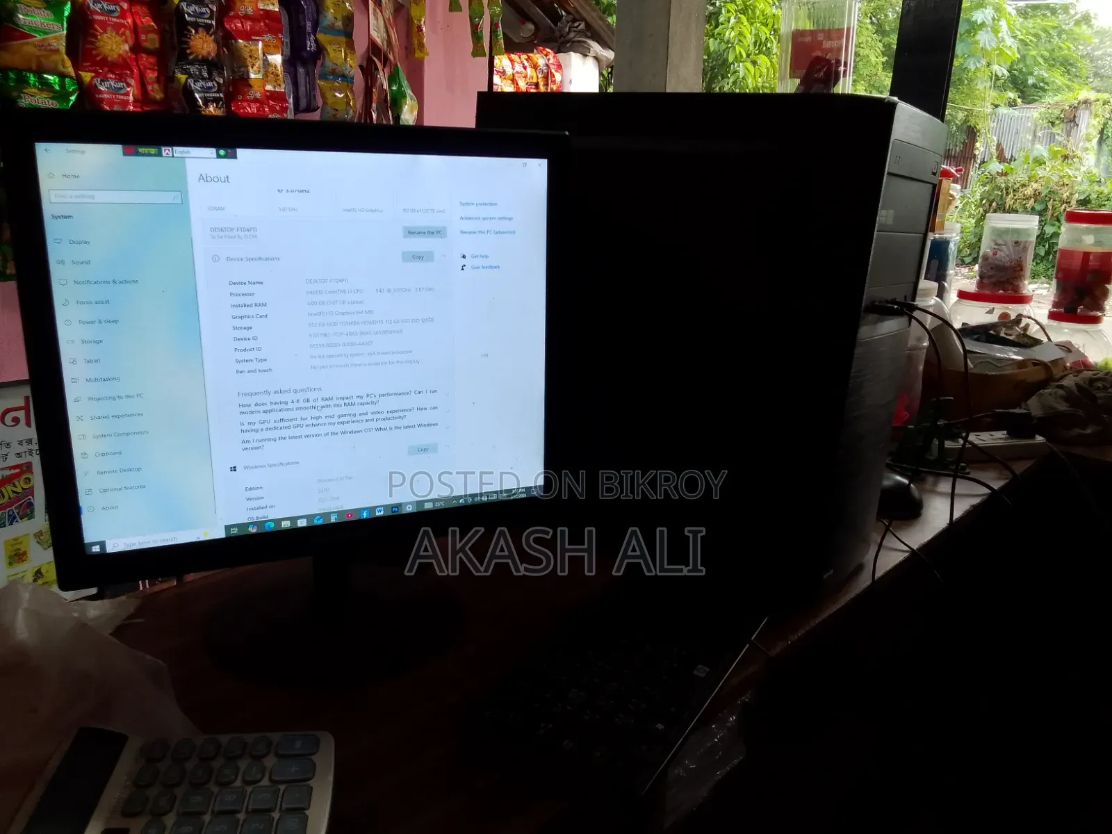 Desktop Computer Dell 4GB Intel Core i3 HDD+SSD 1T