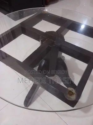 Wooden Table With Glass