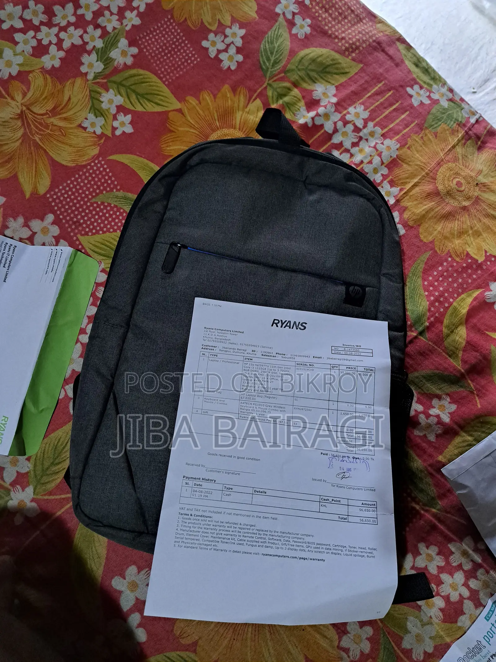 Laptop HP 15s 8GB Intel Core i3 SSD 256GB