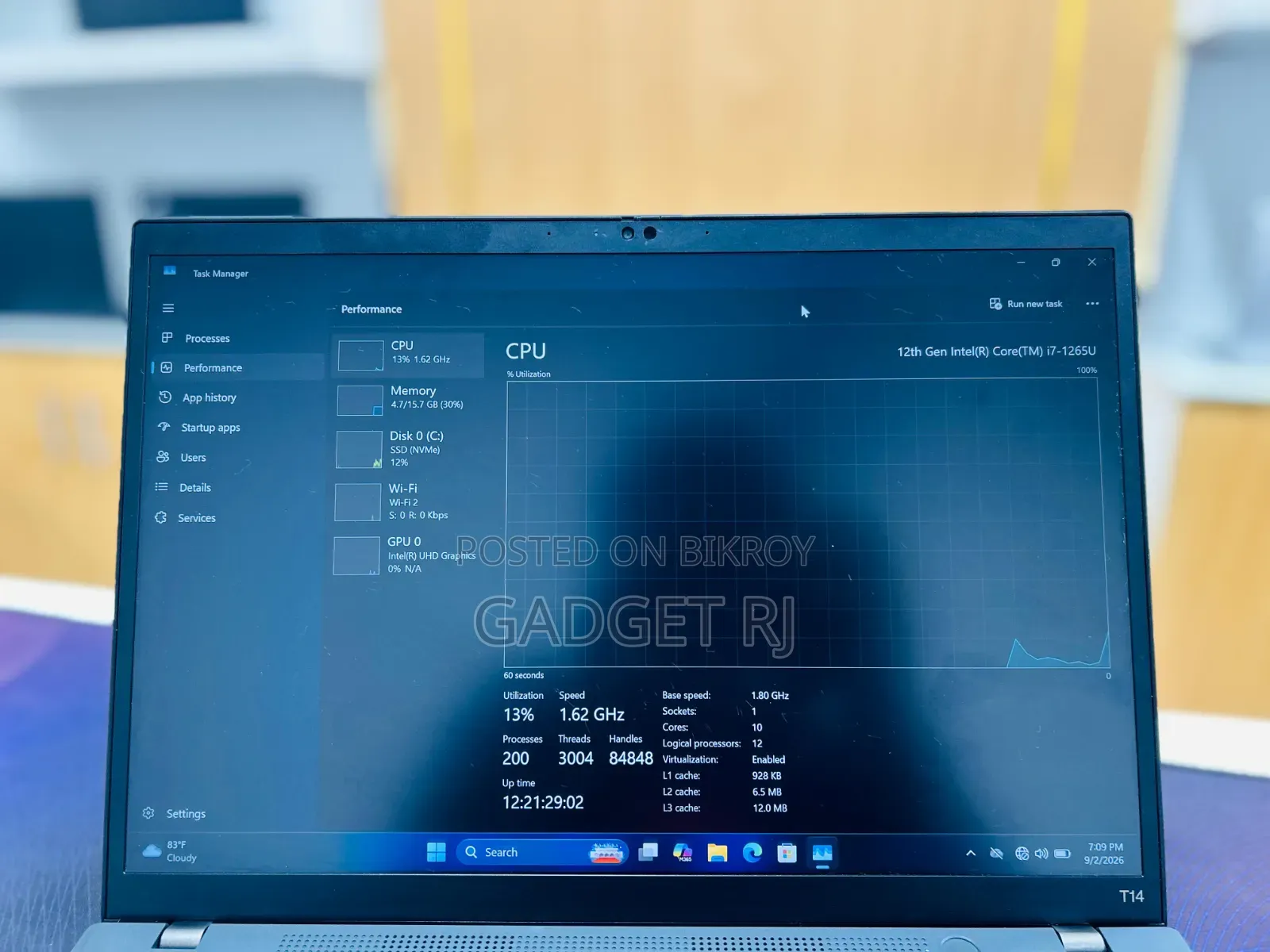 Laptop Lenovo ThinkPad T14 G3 16GB Intel Core i7 SSD 256GB