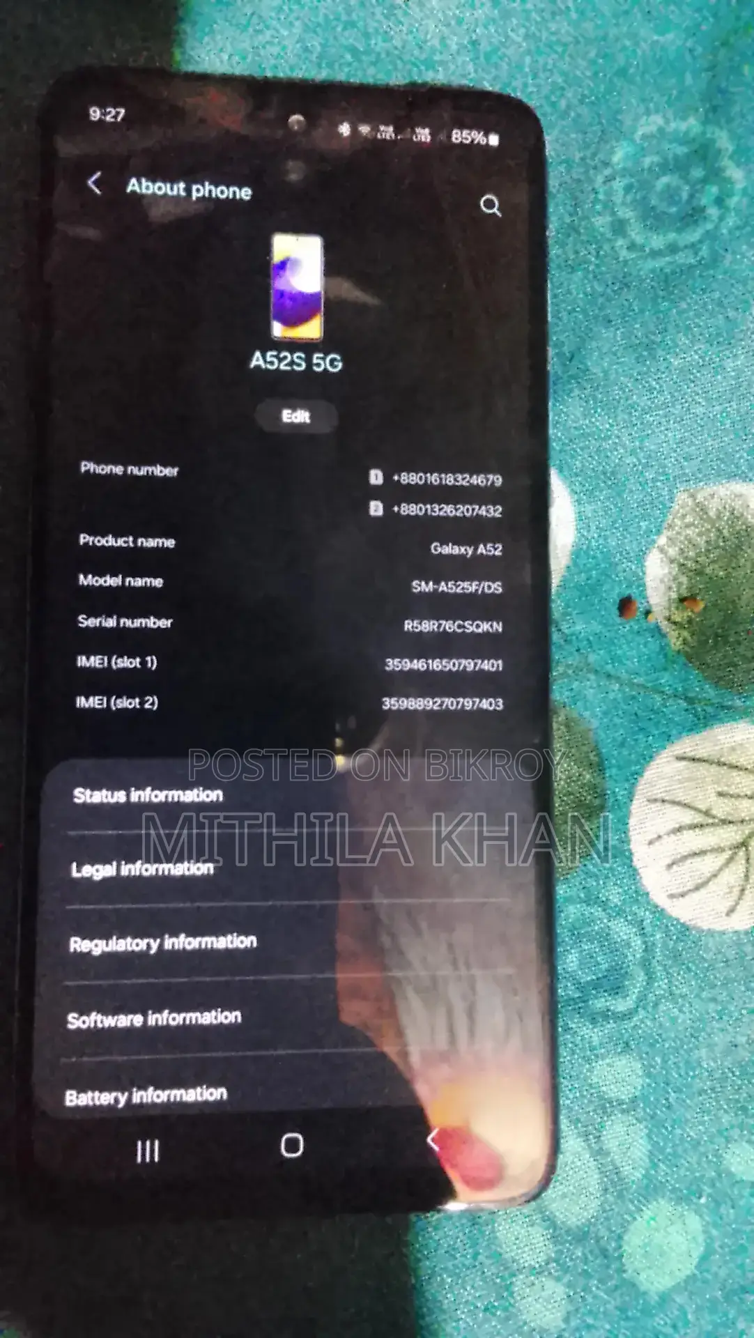 Samsung Galaxy A52s 5G 128 GB Green