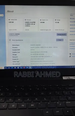HP Laptop 8GB RAM 128GB SSD