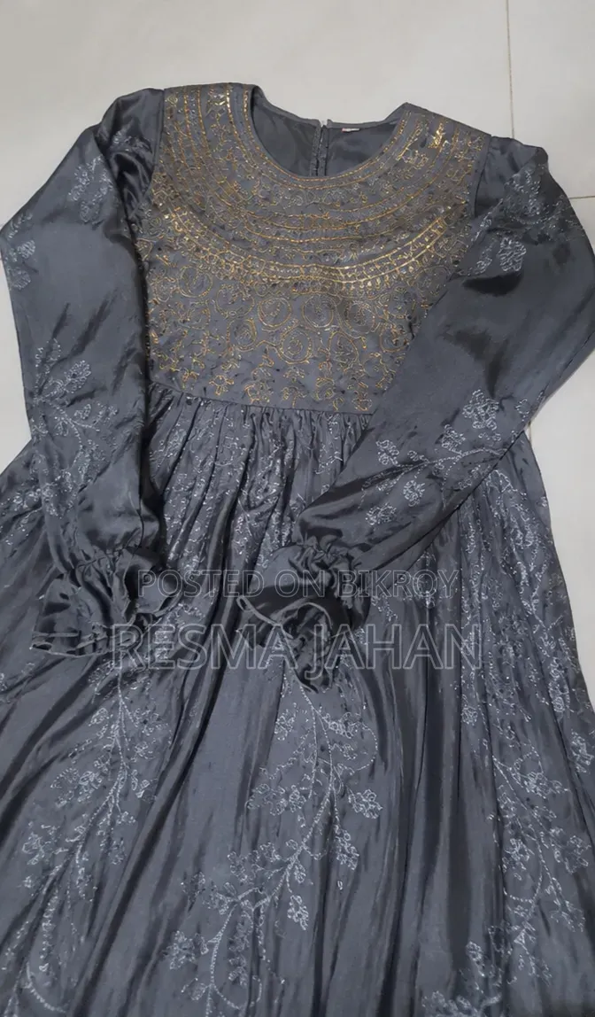 Grey Embroidered Dress