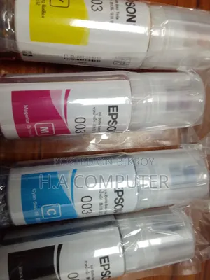 Epson 003 Ink Bottle Set – Black, Cyan, Magenta Yellow (4 Colors)