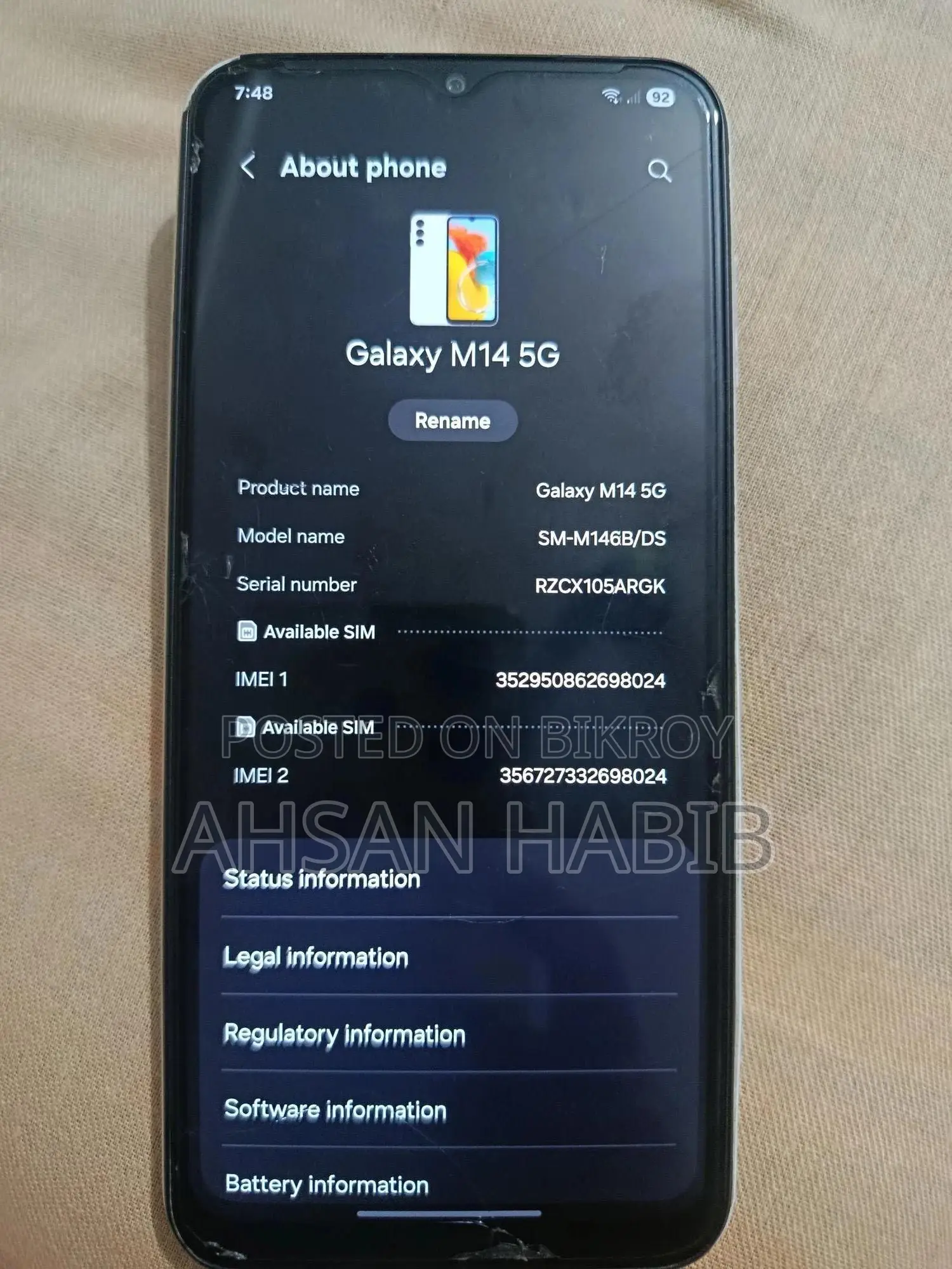 Samsung Galaxy M14 4G 128 GB White