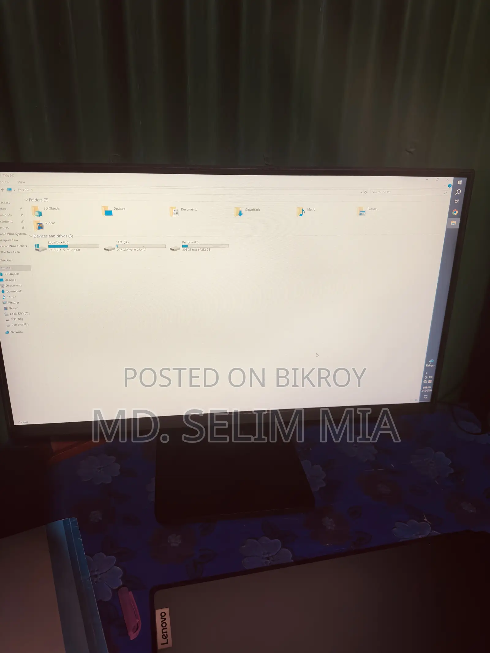 Desktop Computer 8GB Intel Core i5 SSHD+SSD 500GB