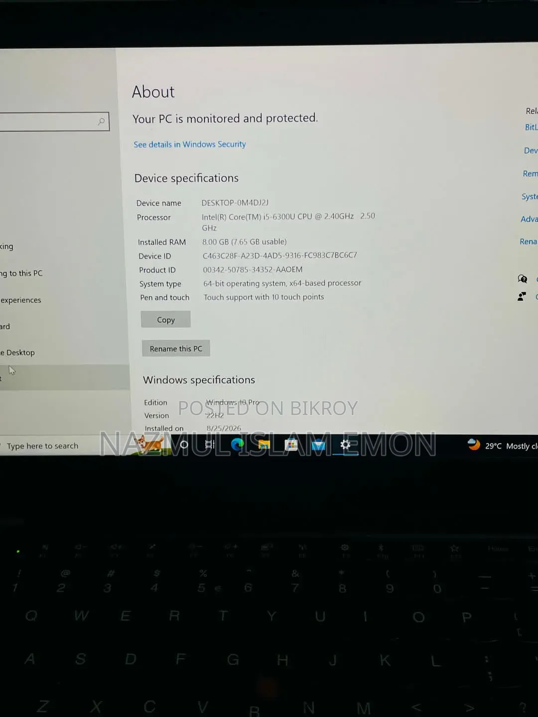 Laptop Lenovo ThinkPad T490s 8GB Intel Core i7 SSD 256GB