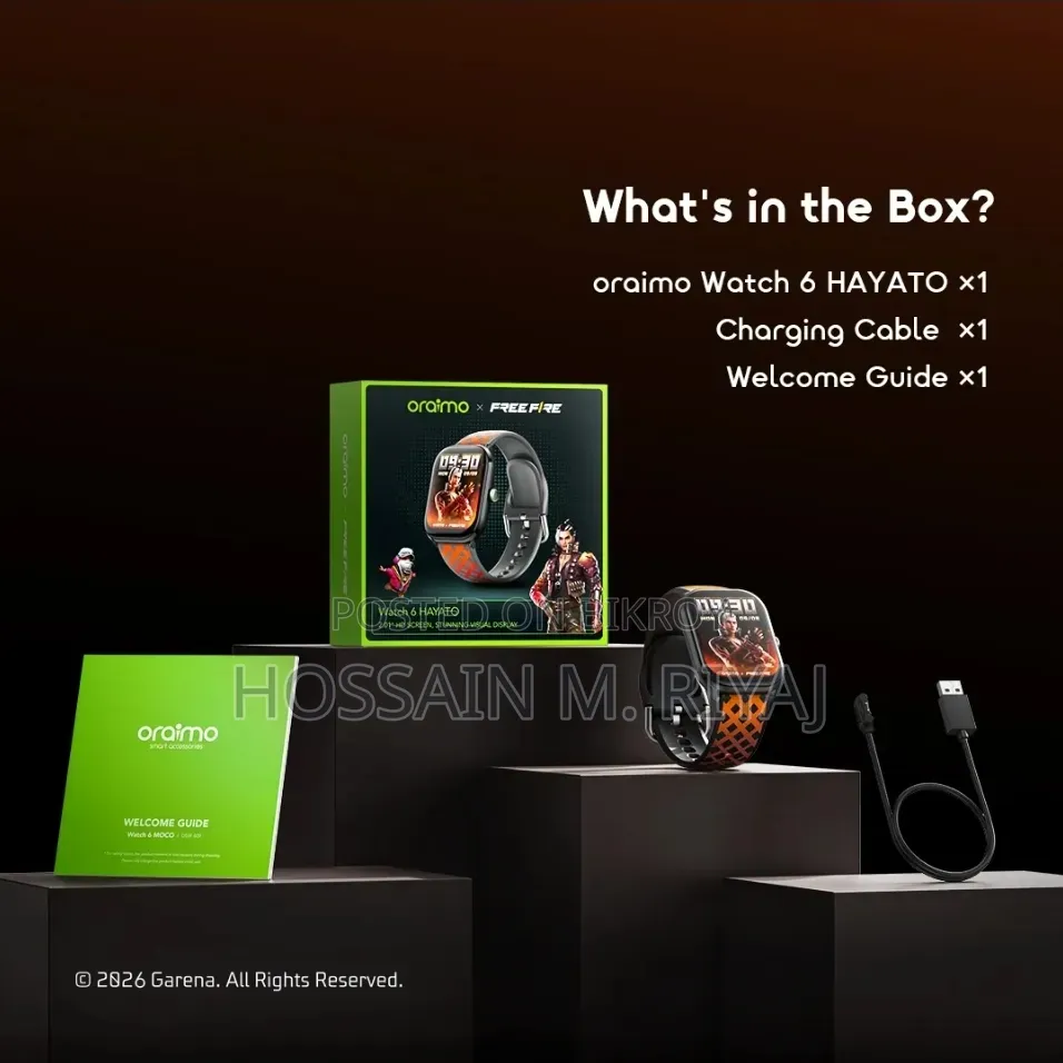 Oraimo Watch 6 HAYATO X Free Fire 2.01" HD Screen Smart Watch
