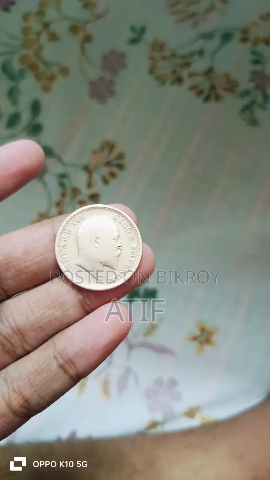 Edward VII 1 1/4 Anna Coin 1910