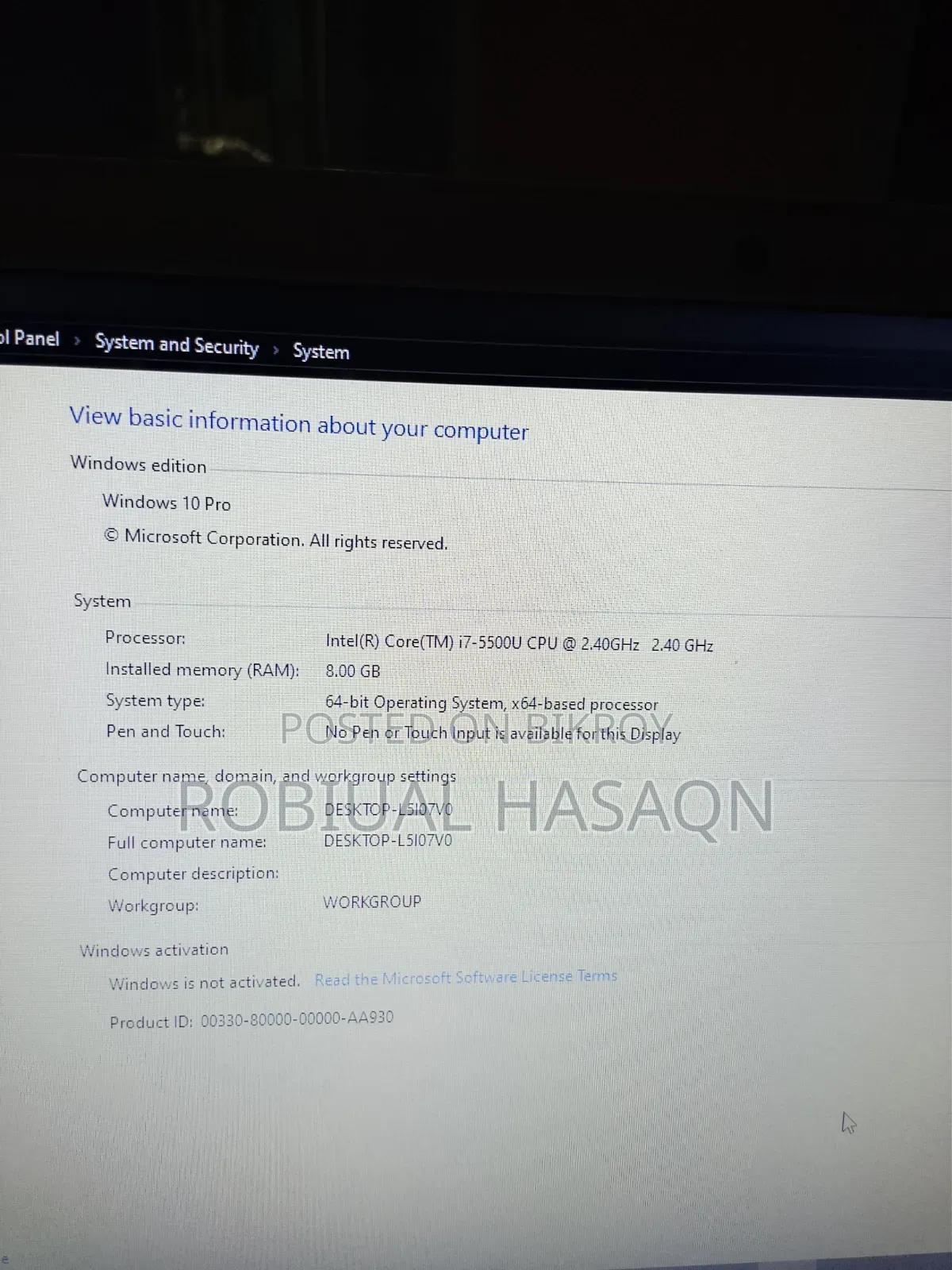 Laptop Samsung 8GB Intel Core i7 SSD 256GB