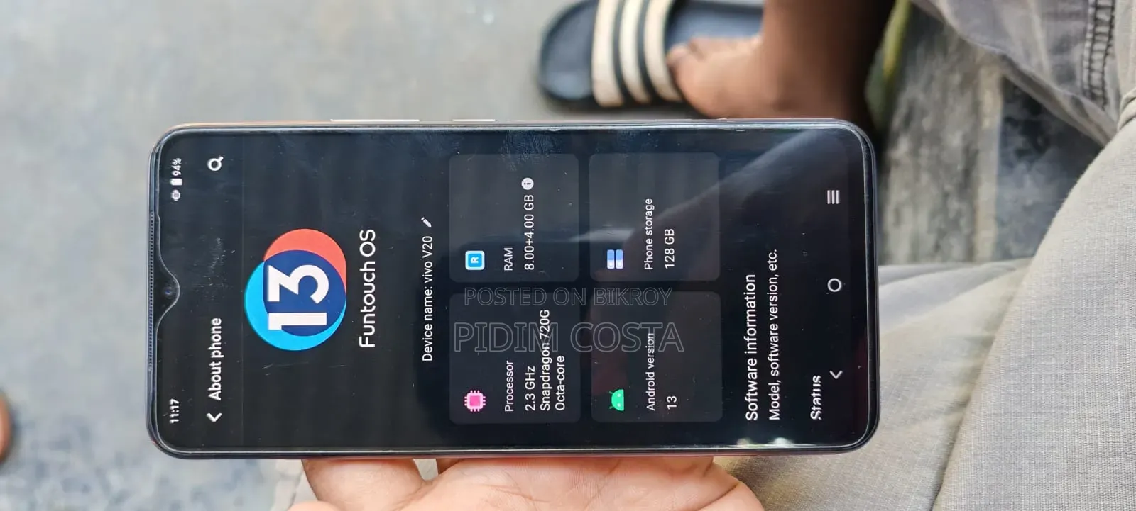 Vivo V20 128 GB Blue