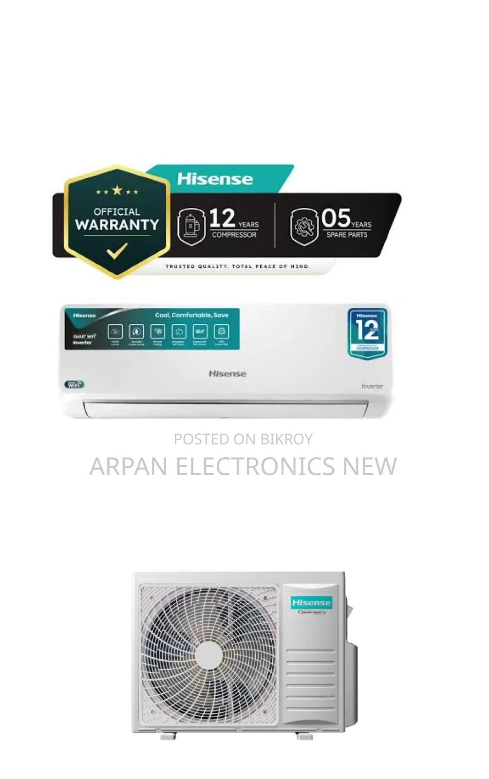 Hisense Inverter Ac 1.5 Ton Compressor Type Rotary Refrigerant R32