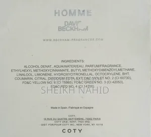 David Beckham Homme Eau De Toilette (Natural Spray).
75 Ml Bottle.