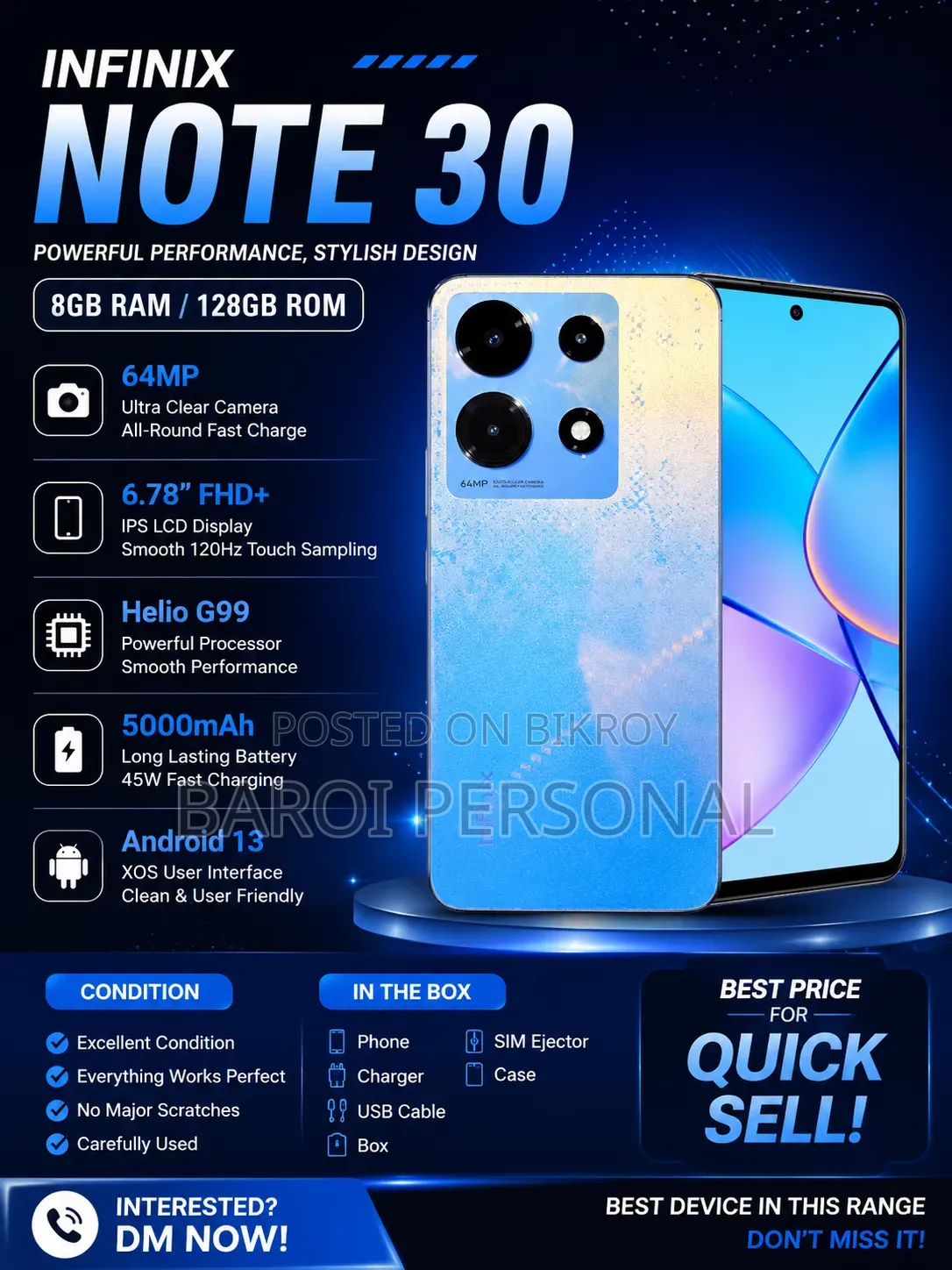 Infinix Note 30 128 GB Blue