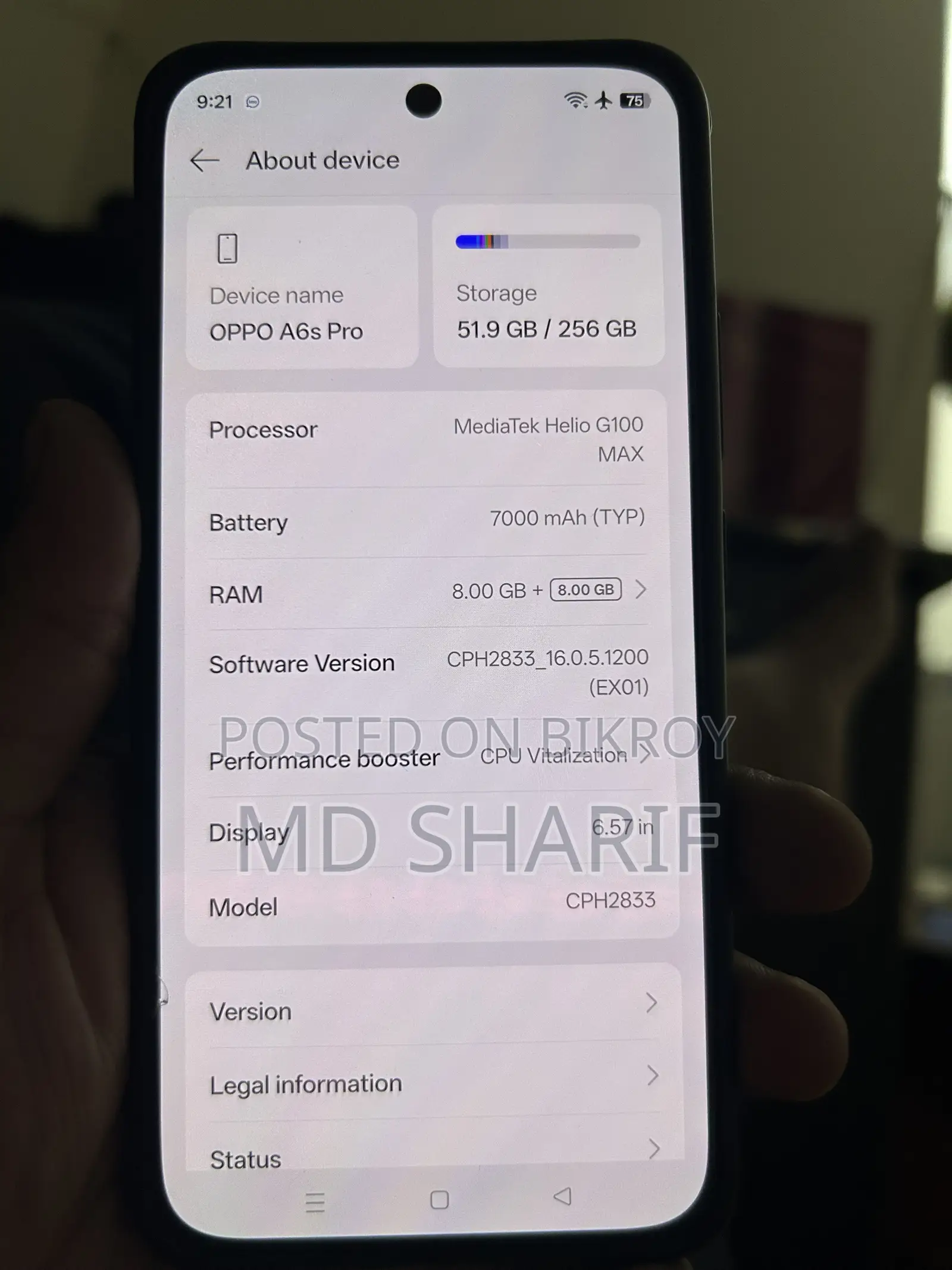 Oppo A6s Pro 256 GB Blue