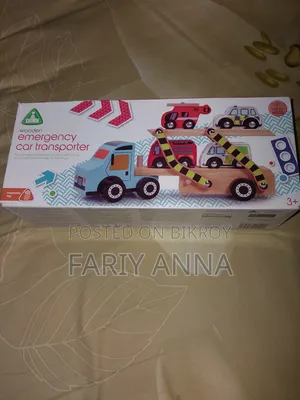 The Early Learning Center Wooden Emergency Car Transporter Vehicle