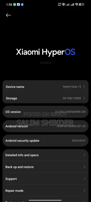 Xiaomi Redmi Note 14 4G 128 GB Green
