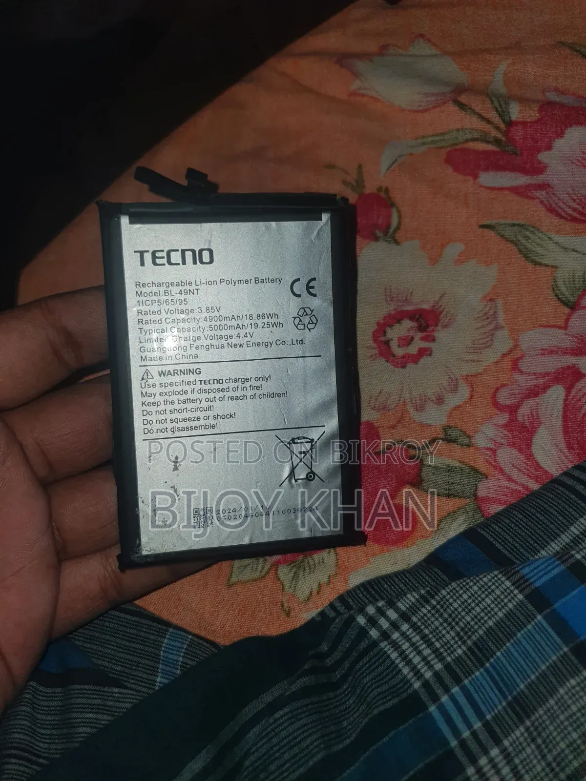 Tecno Original Battery