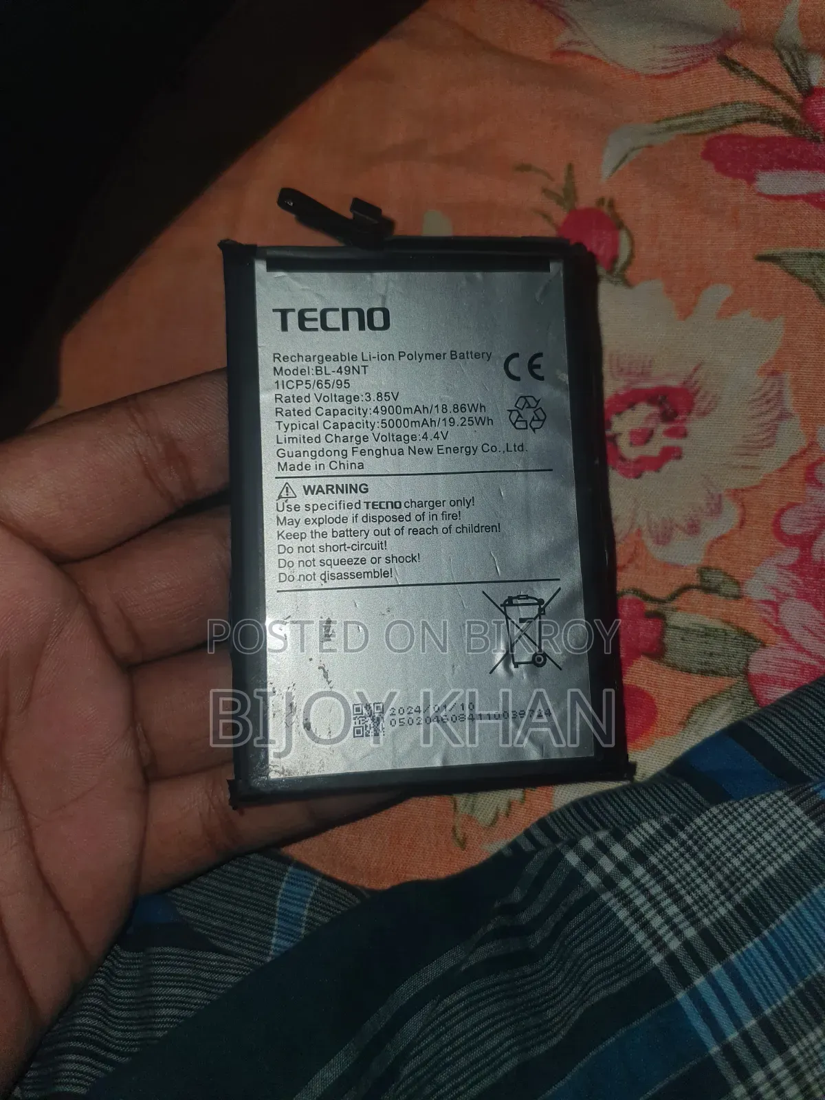 Tecno Original Battery