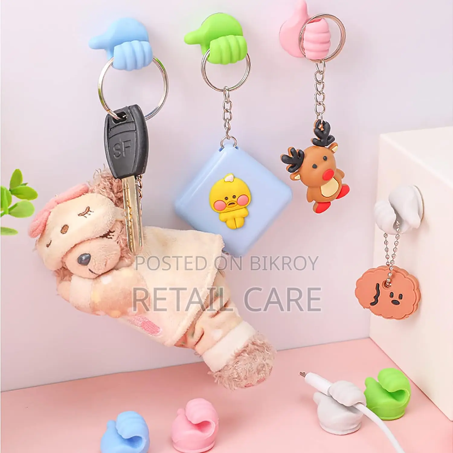 12 PCSThumb Wall Hook Silicone Wall Creative Thumbs Up Shape Wall Hook