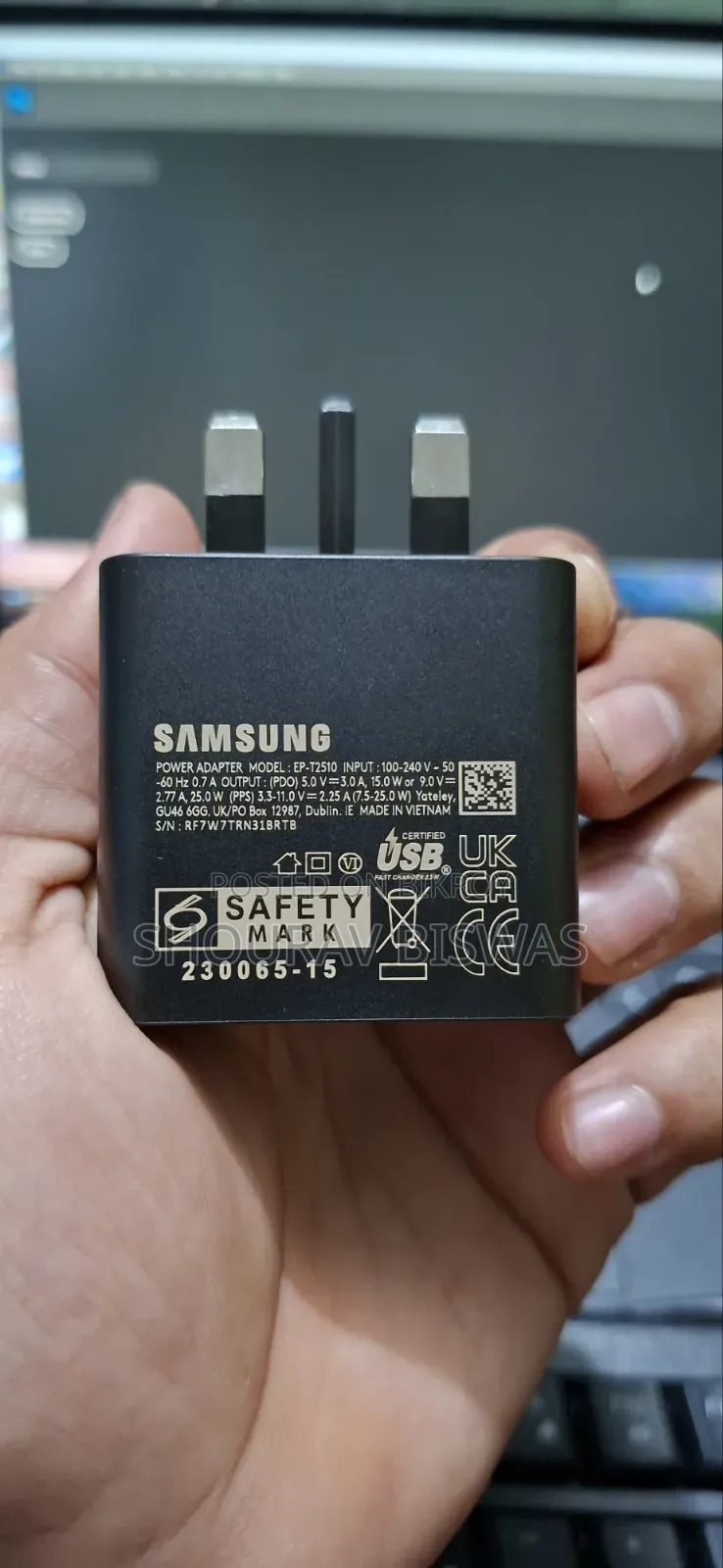 অরিজিনাল Samsung 25 ওয়াট পিডি সুপার ফাস্ট চার্জার