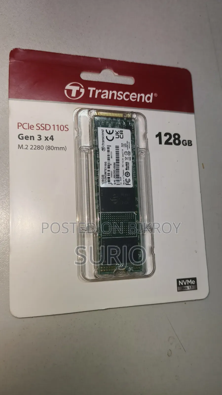 Transcend Pcie SSD 110s 128gb Nvme M.2 SSD