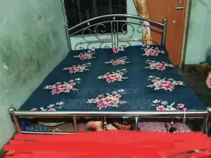 Will sell steel bed. With mattress.
