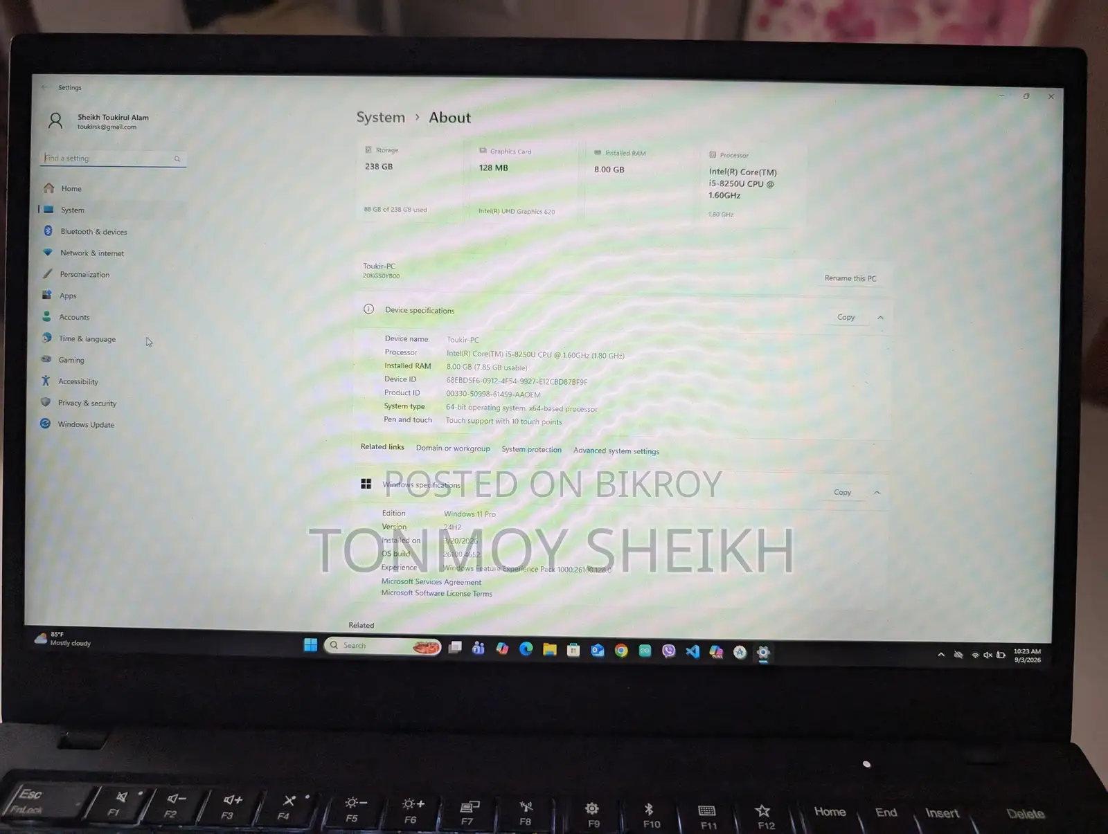 Laptop Lenovo ThinkPad X1 Carbon 8GB Intel Core i5 SSD 256GB