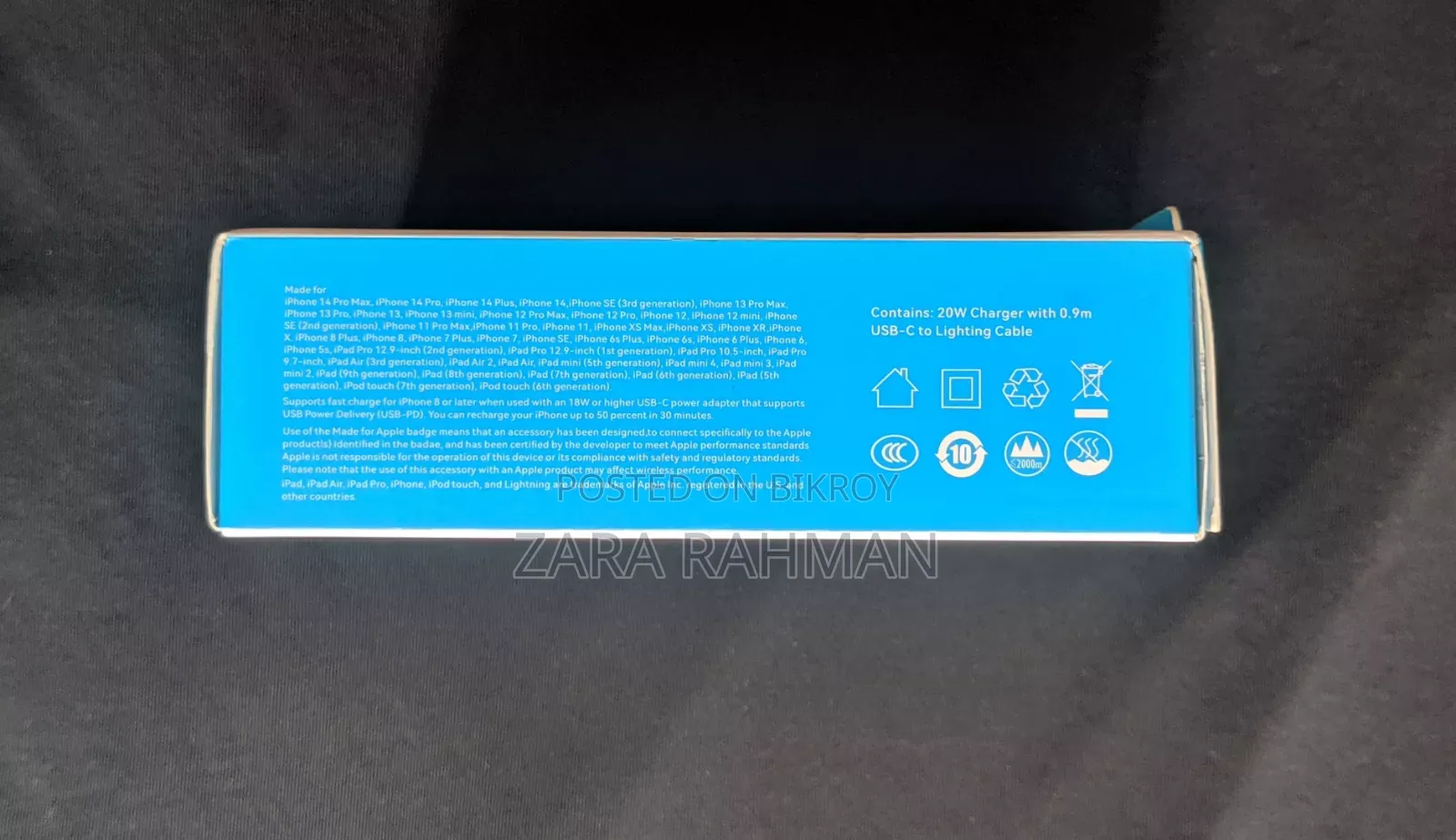Ankar 20w Fast Charger (Adapter+C to Lightning Cable)