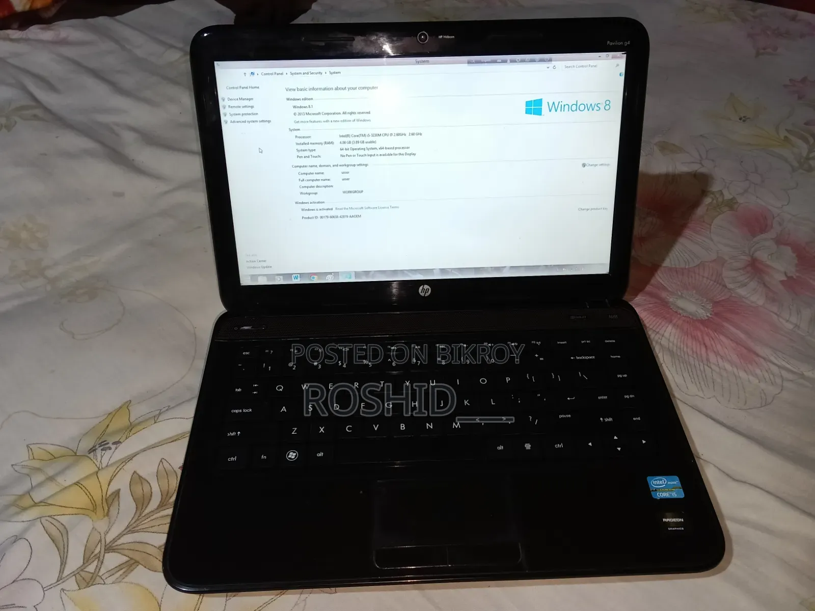 Laptop HP Pavilion G4 4GB Intel Core i5 SSD 128GB