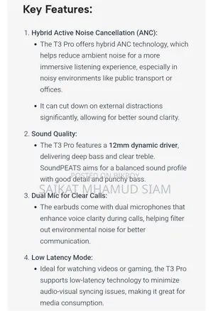 SOUNDPEATS T3 Pro With Cover
