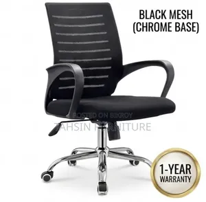 High-Back Adjustable Mesh Office Chair With Warranty
