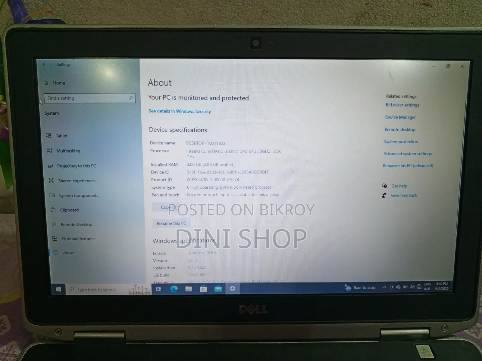 Laptop Dell Latitude E6320 4GB Intel Core 5 HDD+SSD 320GB