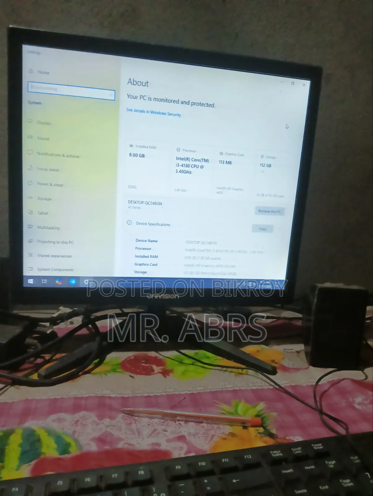 Desktop Computer Asus 8GB Intel Core i3 SSD 128GB