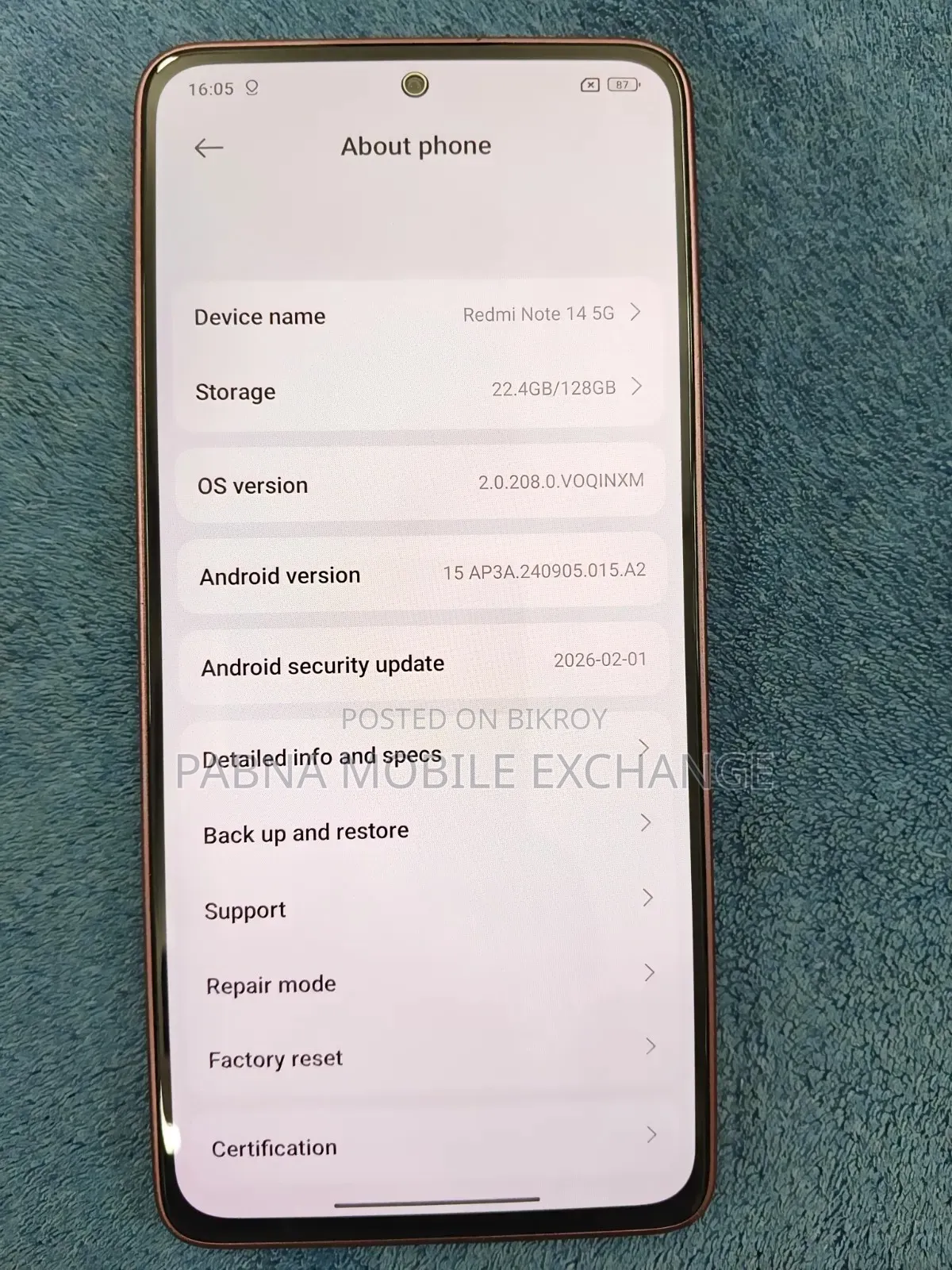 Xiaomi Redmi Note 14 5G 256 GB Blue