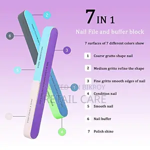 3PCS - 7 Way Nail Filer & Buffer Shaper for Smooth Polished Nails