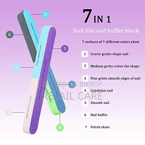 3PCS - 7 Way Nail Filer & Buffer Shaper for Smooth Polished Nails