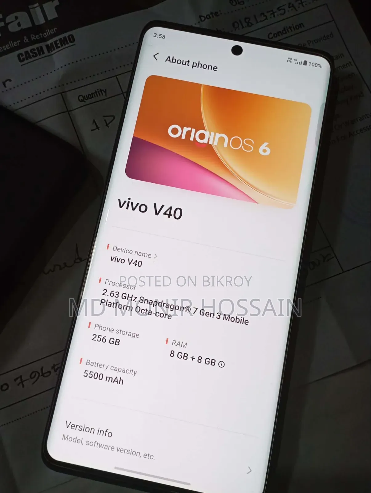 Vivo V40 5G 256 GB Purple