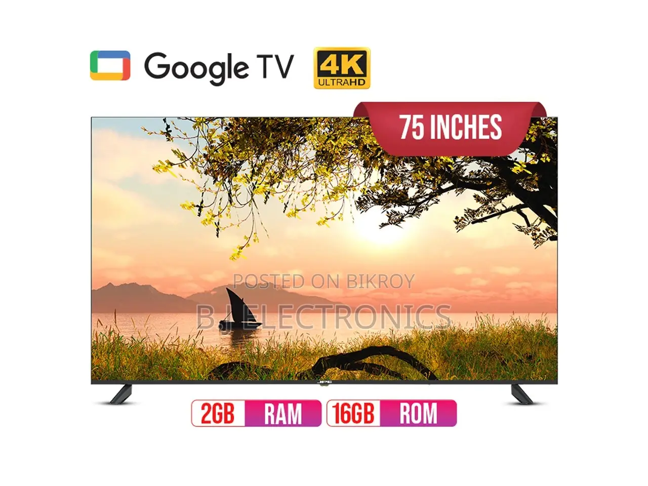NOVA 75” 4K QLED Google TV | Dolby Vision HDR10+ | Android 14 |