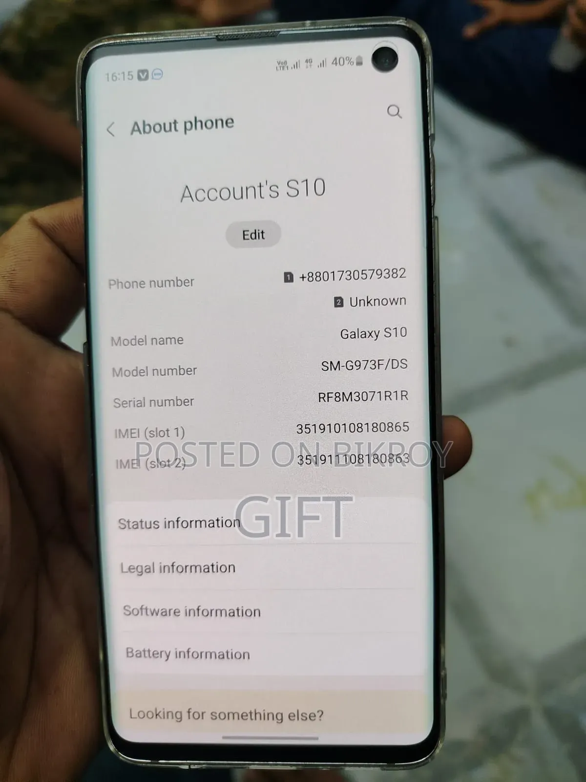 Samsung Galaxy S10 128 GB White